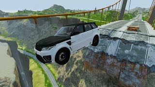 Trucks Cars vs Massive Speed Bumps Beamng Man