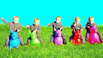 Five Little Babies Jumping on the Bed Nursery Rhymes Music for Children Learn Colors With Artem