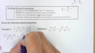 MATH 1030 Section 7-2 Multiplying and Dividing Rational Expressions