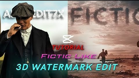 Fictic like 3d watermark on Capcut। Fictic like 3d text edit । 3d watermark like ae on mobile।