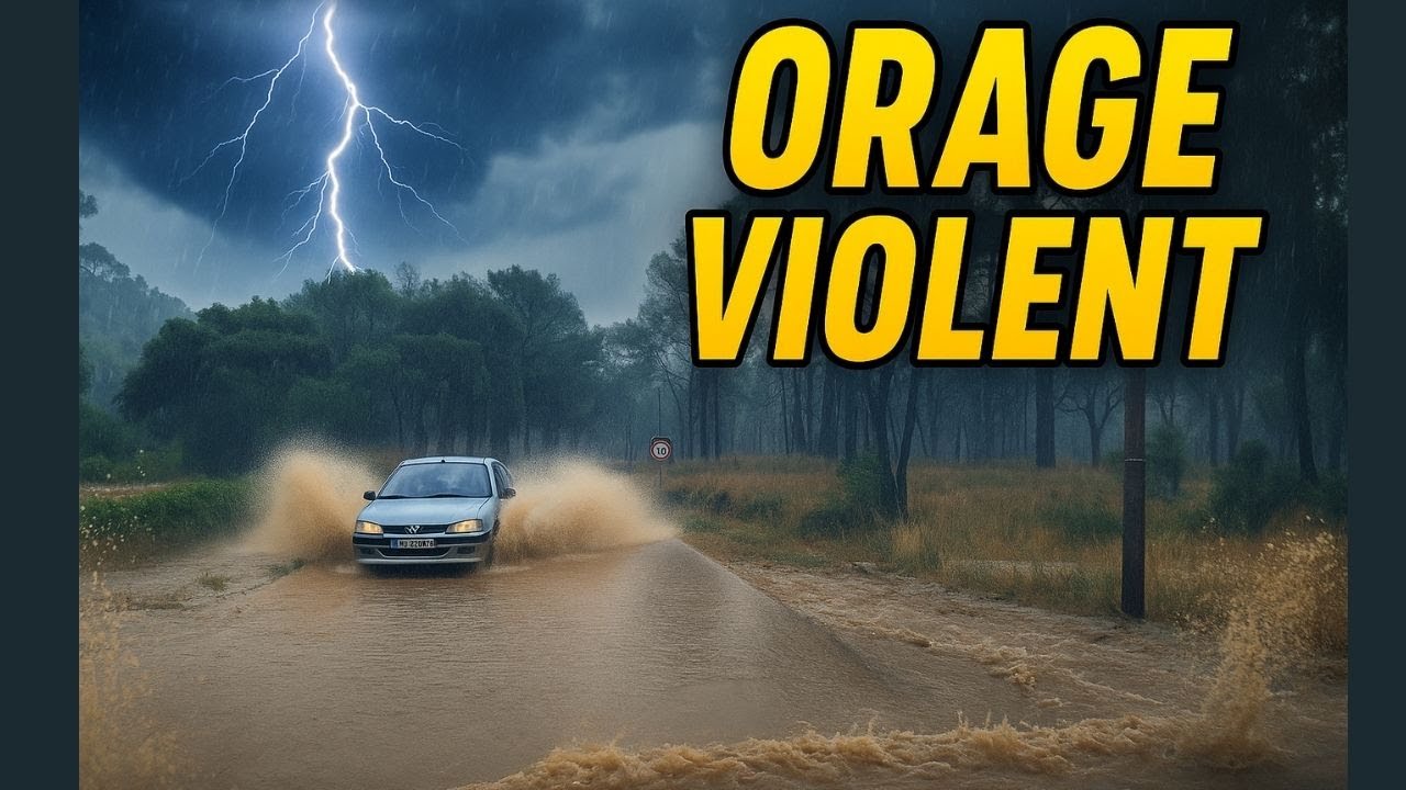 Orage explosif dans l’Hérault : Route inondée et crue soudaine