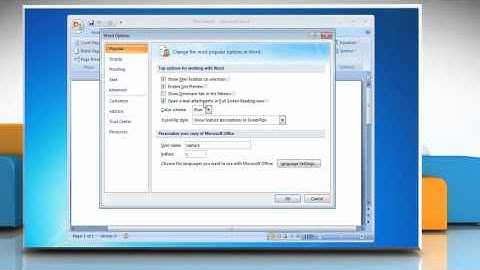 Microsoft® Word 2007: Turn off ScreenTips