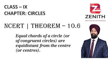 Equal chords of a circle (or of congruent circles) are equidistant from the centre (or centres)……