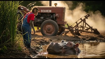Monkey Saves His Friend Hippo from Mud | Farm Animal Rescue Adventure