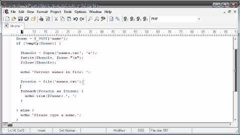 Beginner PHP Tutorial - 78 - File Handling: Reading a File