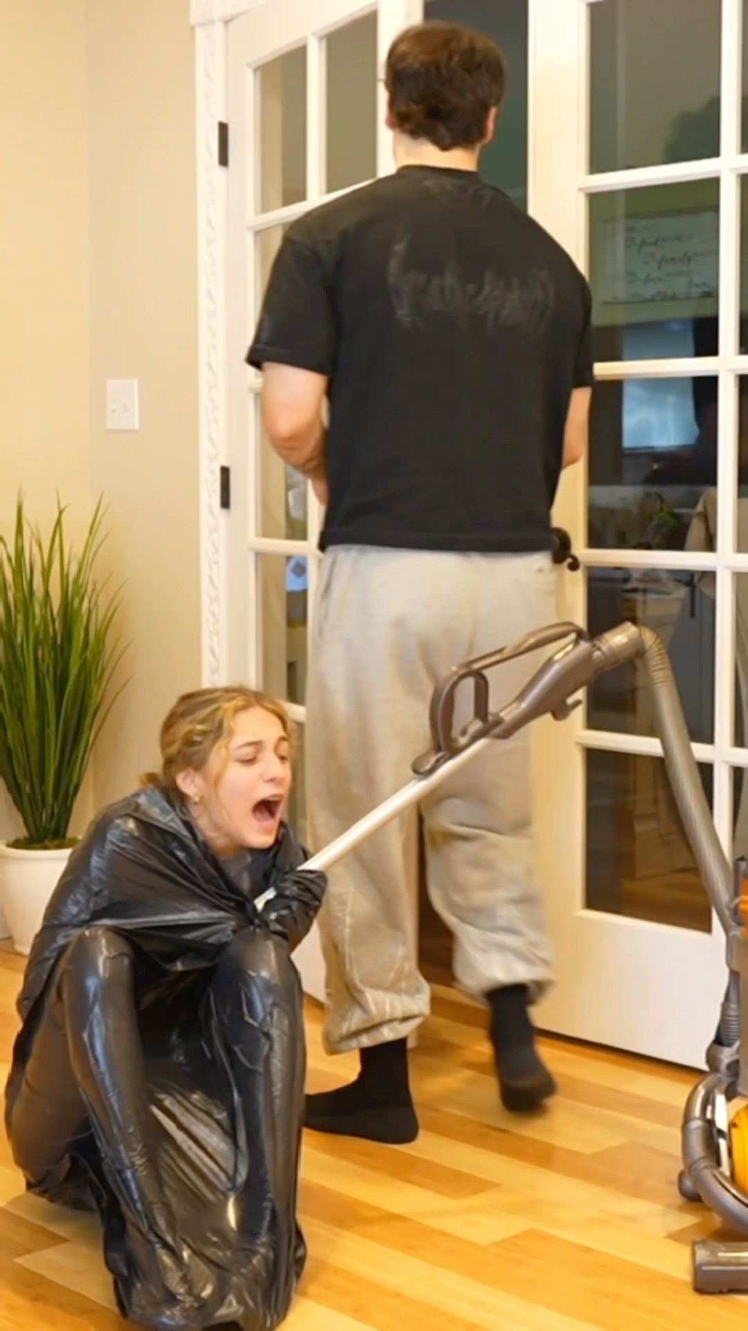 VACUUM TRASHBAG CHALLENGE! ? #shorts