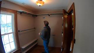 Black Iron pipe closet shelving completed project