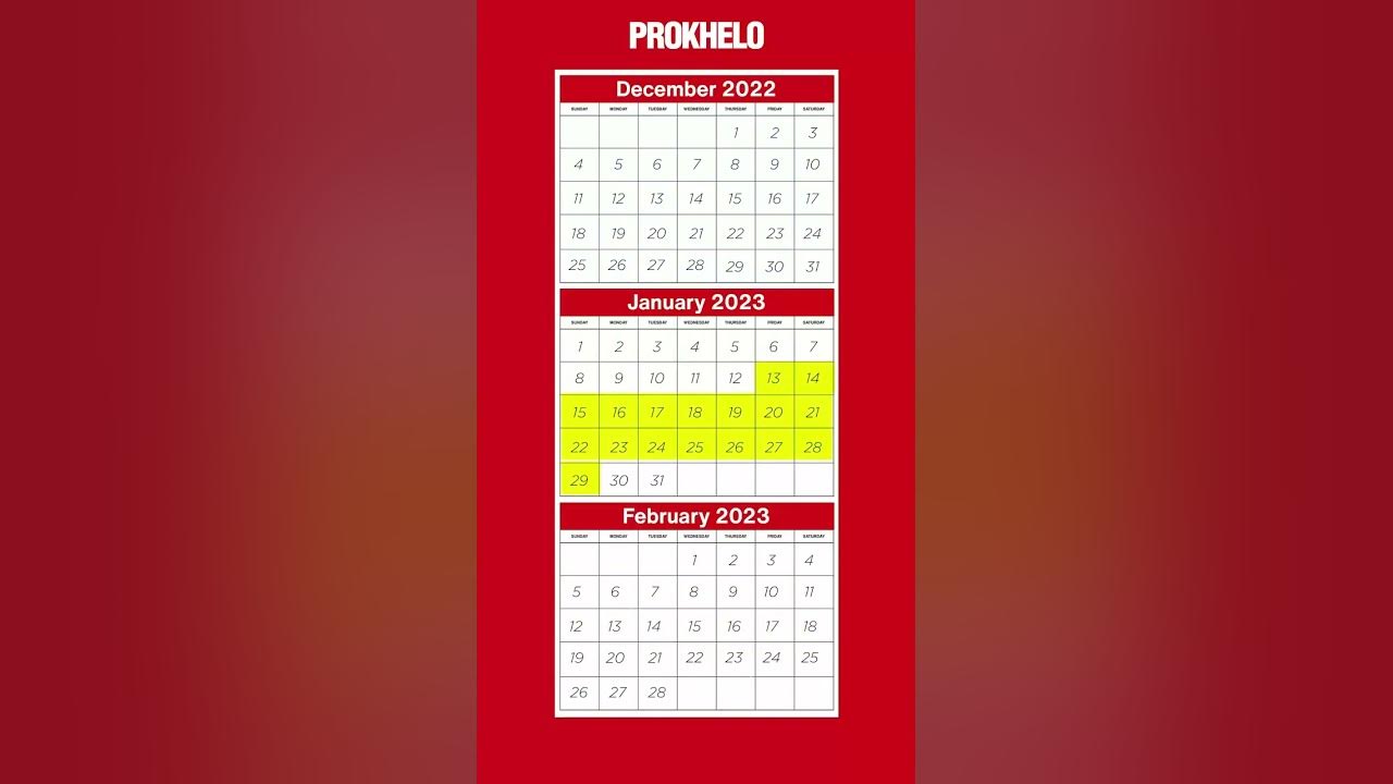 January Sports Calendar by ProKhelo YouTube