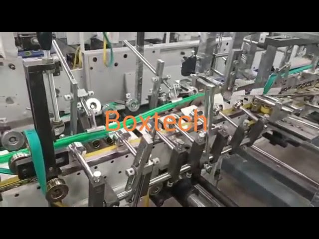 Boxtech high speed carton folder gluer machine pasting 40mm sleeves