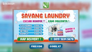 Free CDR - Desain Banner Laundry V2 #klsdesain