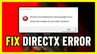 FIX DirectX Encountered An Unrecoverable Error | COD MW3 DIRECTX ERROR FIX