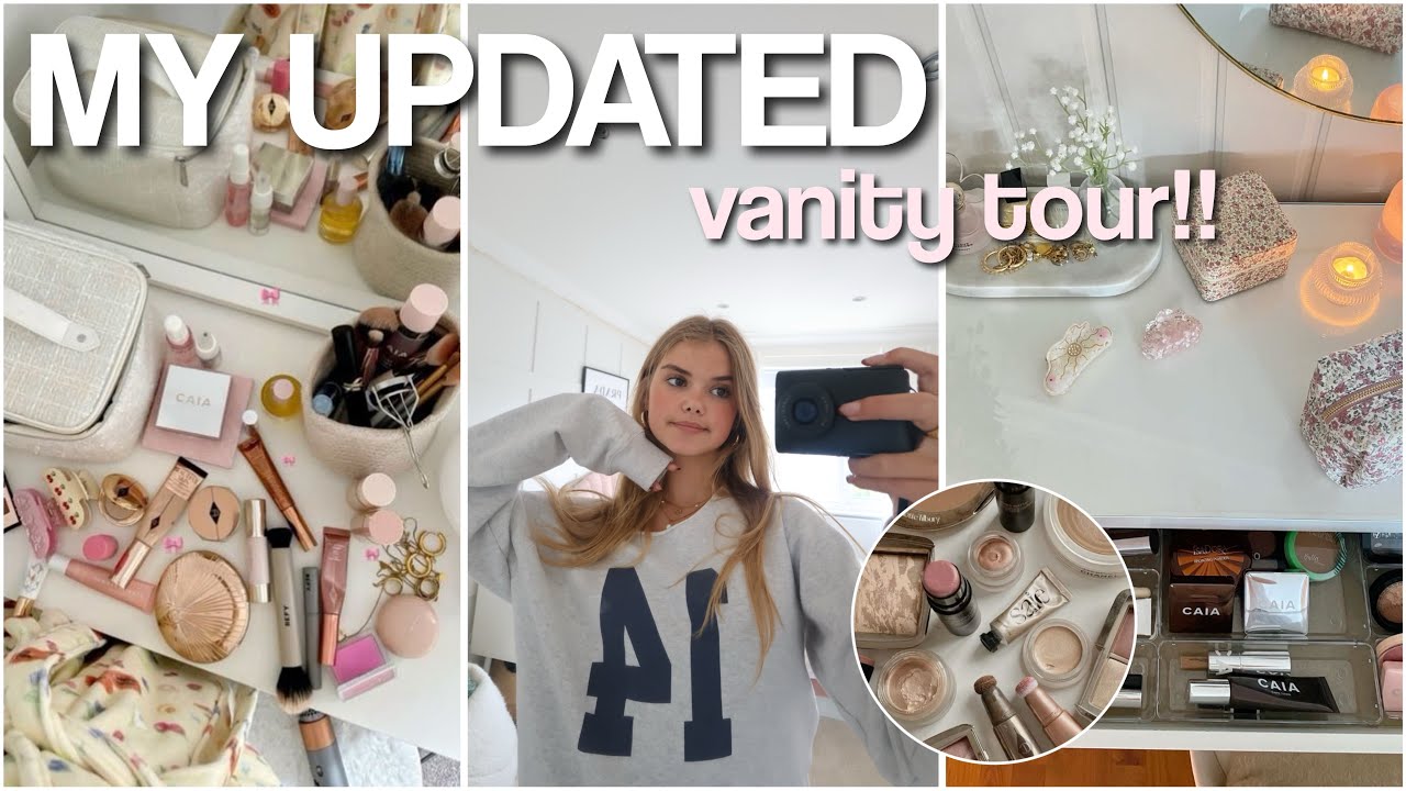 MY UPDATED VANITY TOUR!! *makeup + skincare ⭐️🧖🏼‍♀️🐆