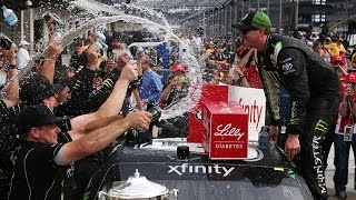 Exhausted Busch on last-lap pass, heat at Indy