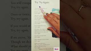 Try, Try Again Poem (T.H.Palmer and W. E. Hickson) 