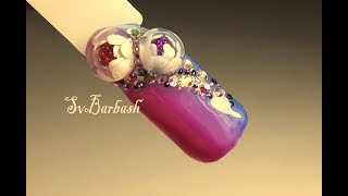 CANDY BALL💜Объемные цветы💜Bubble Flowers워터볼 네일아트, 유리볼 파츠로 쉽게 만들기
