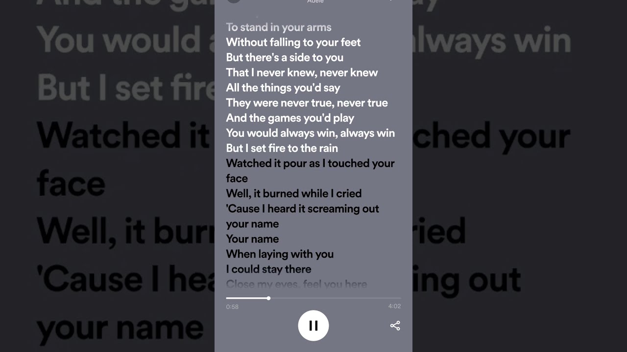 Set Fire To The Rain Adele Lyrics 