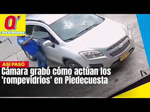 Video: Cámara grabó cómo actúan los 'rompevidrios' en Piedecuesta