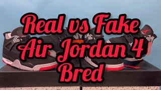 Real vs Fake - Air Jordan 4 Bred - KICKWHO GODKILLER
