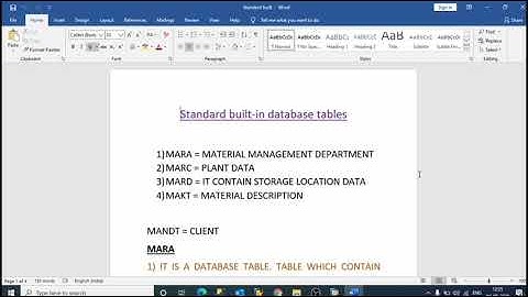 Mara, Marc, Mard and Makt standard built- in Database tables in SAP ABAP