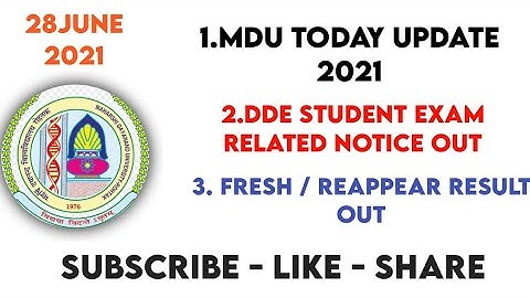 MDU result 2021# // mdu press note regarding march 2021 exam¦¦×¦¦ result