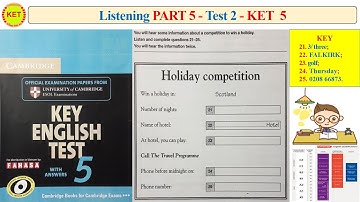 KET 5 Listening Part 5 Test 2 (Transcript + Key)