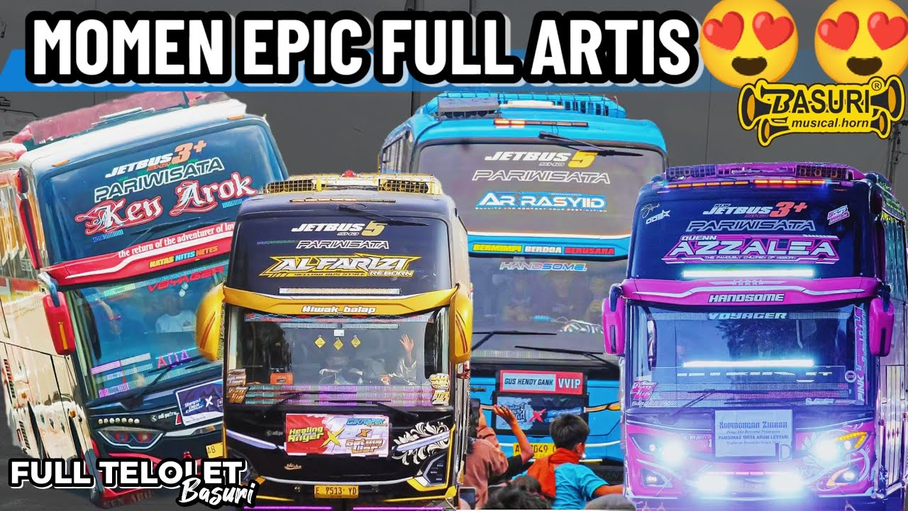 MOMEN EPIC !!! HUNTING BUS ARTIS DI GERBANG TOL !!! GEMPARKAN MANIA !!! FULL TELOLET BASURI