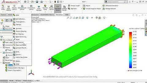 SW Solidworks Simulation Basics 1. Modeling and Run First Finite Element Analysis and Validation