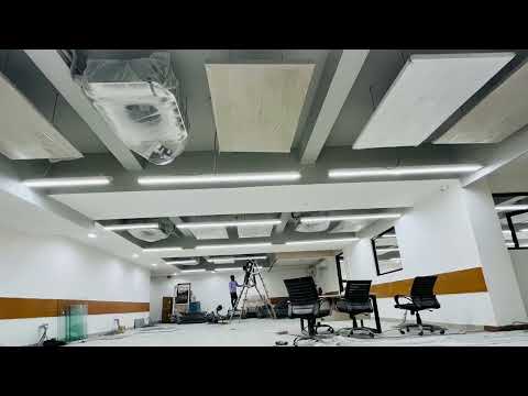 Commercial space acoustic treatment with fabric acoustic panels| #soundproof #acoustic #solution