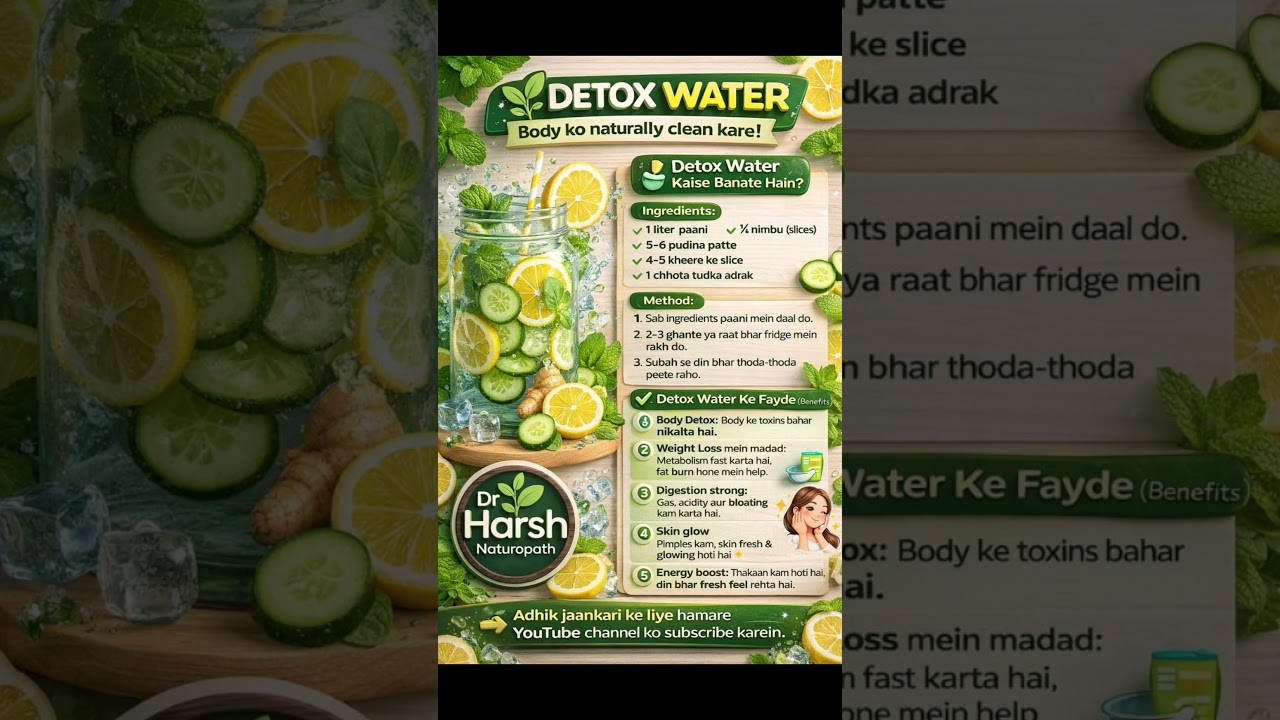 “Detox Water Recipe | Body Clean, Weight Loss & Glowing Skin Naturally”
