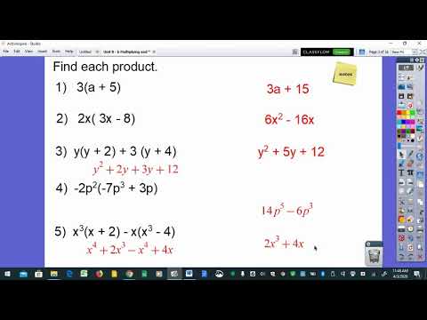 Alg 8-b Multiplying and Factoring Monomials - YouTube
