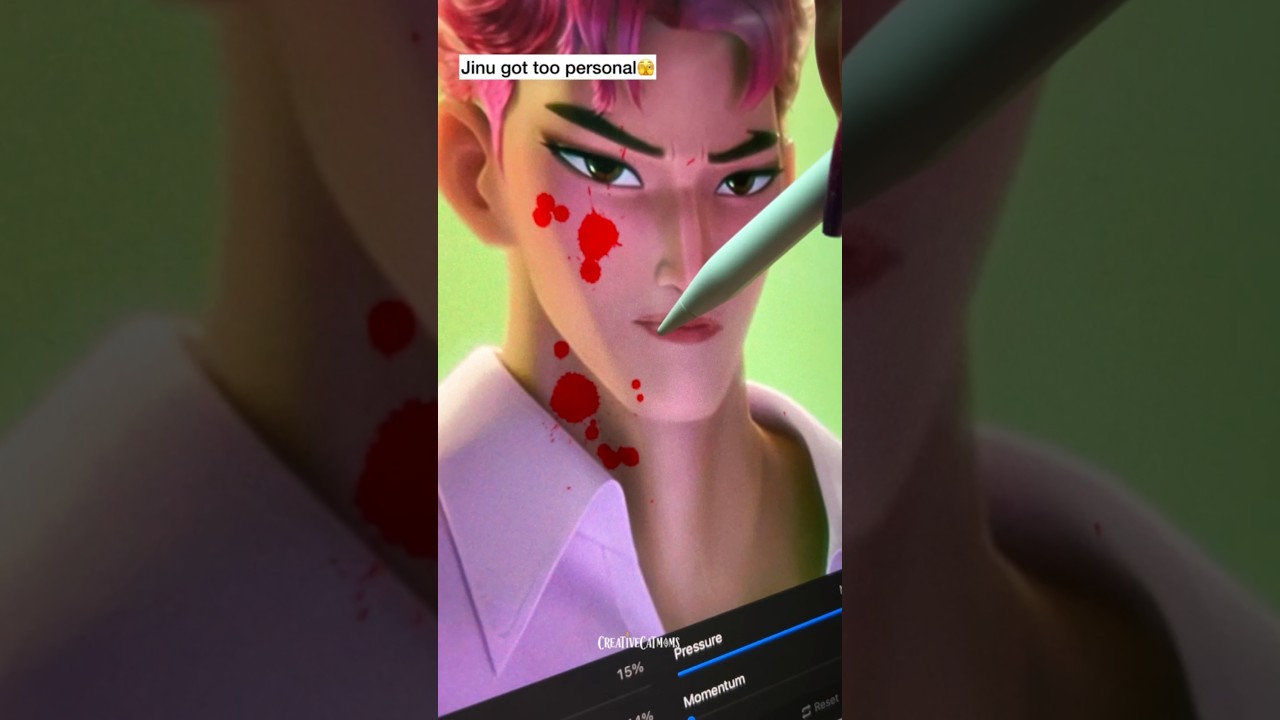 Jinu and Abby took REVENGE!🤫 #shorts #art #kpopdemonhunters