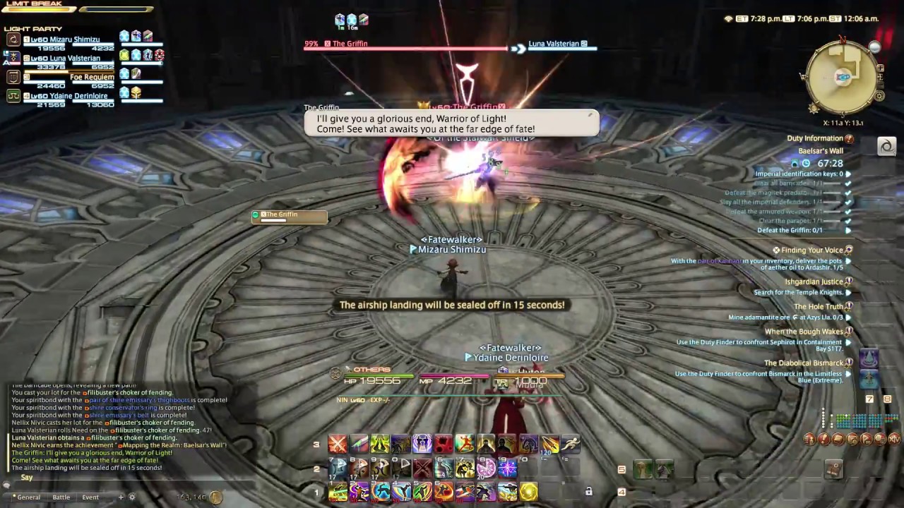 FFXIV Baelsar's Wall Griffin Boss YouTube