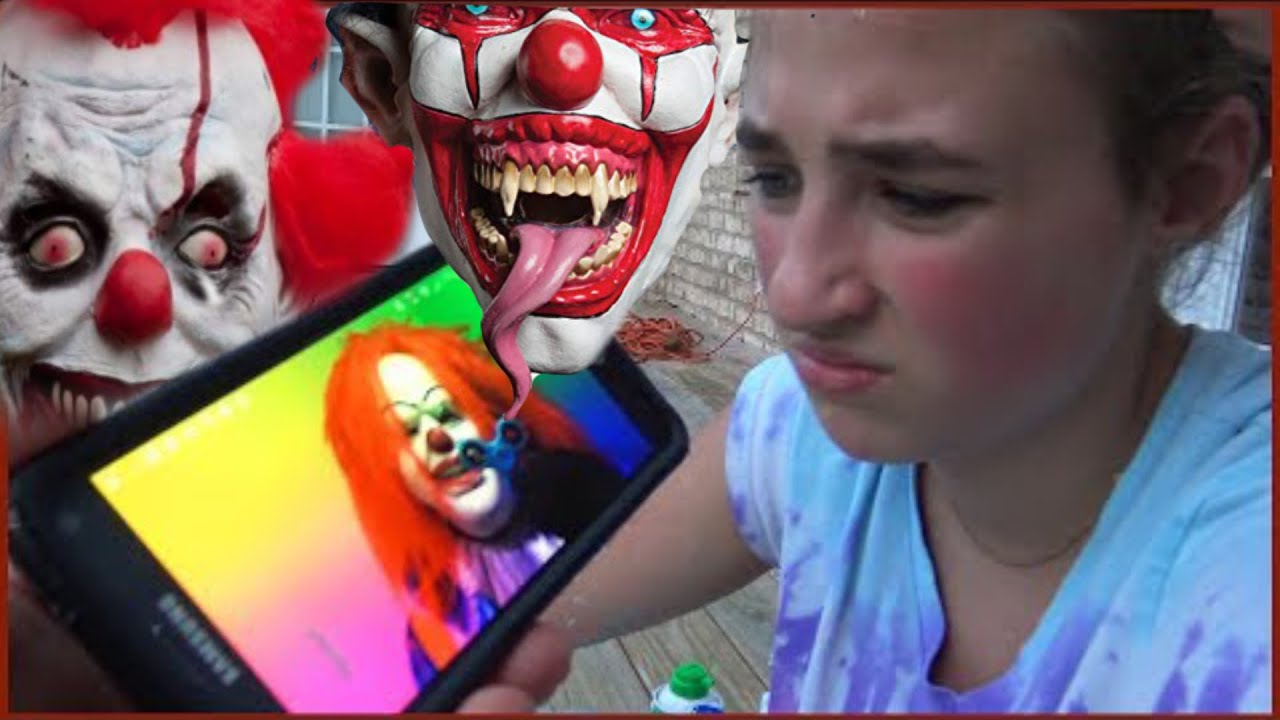 Scary Clown Steals and Sends Creepy Videos Texts - YouTube