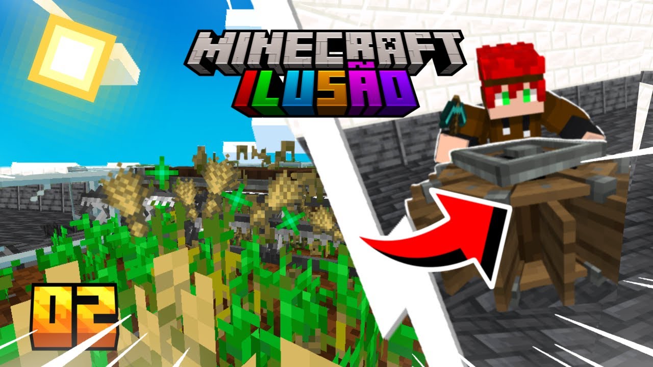 CONSTRUIMOS UMA FARM 100% AUTOMATICA DE TRIGO NO MINECRAFT - Minecraft:Ilusão#2