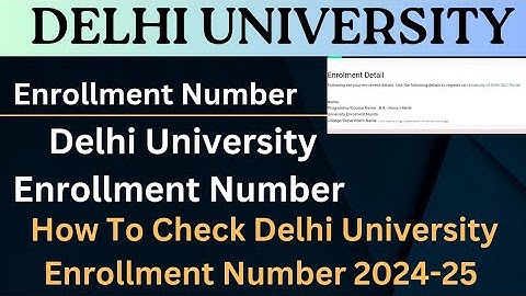 How To Check Delhi University Enrollment Number 2024-25 #anas_du