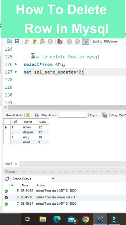 How to delete row in #mysql #msoffice #excelshortcuts #excel # ...