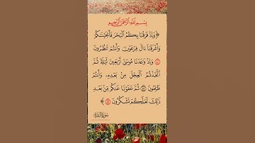 وإذ فرقنا بكم البحر💔 #القرآن_الكريم #سورة_البقرة #تلاوة_خاشعة