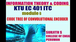 KTU EC 401 ITC  CODE TREE OF CONVOLUTIONAL ENCODER information theory and coding module 6