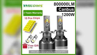 Yhkoms 1200W 800000Lm Canbus H4 H7 H1 Led H8 H9 H11 9005 9006 9012 Hb3 Hb4 Car Led Headlight Auto Fo
