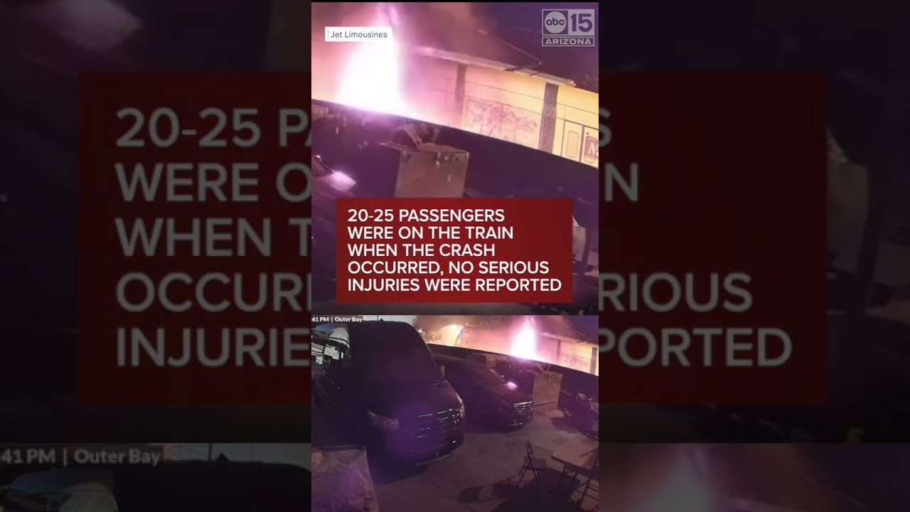 Fiery Light Rail Tractor Trailer Crash In Phoenix AZ