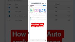 How to set auto reply in facebook page #shorts