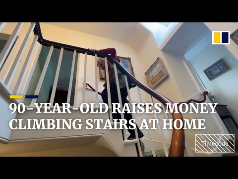 90-year-old woman raises over US$520,000 climbing stairs at home