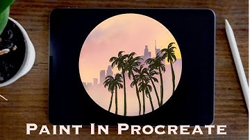 How to Draw Misty City and Palm Trees in Procreate Tutorial | Paint with Basic Brushes| The ProArt