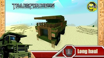 Minecraft how to build Long haul Dump truck mode Transformers 2 สอนสร้าง รองฮาวว์ (แบบรถดัมพ์)