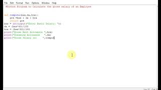 Python Program to Calculate the gross salary of an Employee