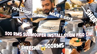 500 RMS subwoofer installation Figo car || gadi mein Jaan a gai 😱😱 || sher 🦁