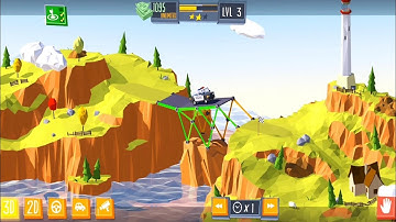 BUILD A BRIDGE LEVEL 3 | GET 3 STAR AND ALL THE OBJECTIVES | ANDROID GAMEPLAY