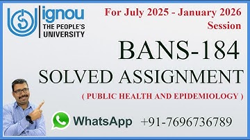 BANS-184 Solved Assignment 2025–26 | Public Health and Epidemiology | IGNOU BAG GE Anthropology