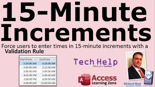 Force Users to Enter Time in 15-Minute Increments in a Microsoft Access Time Card, Time Sheet