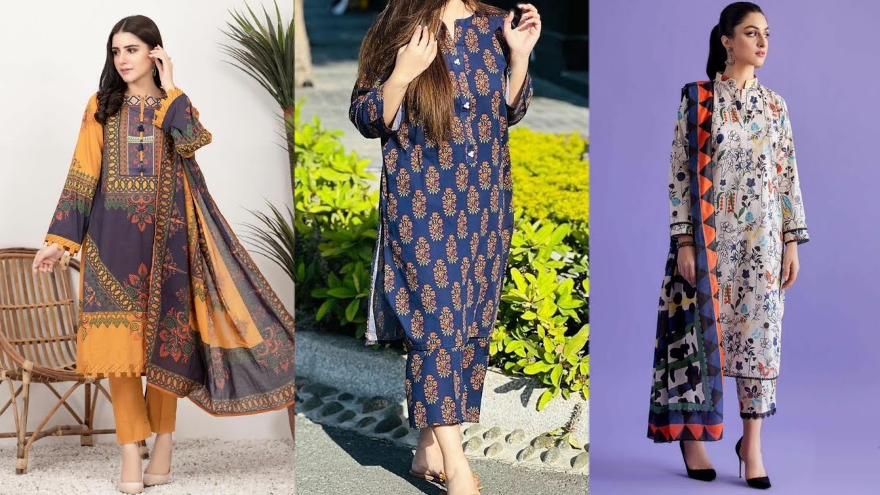 2024 printed lawn suit designs //casual summer dress design 2024 //More fashion